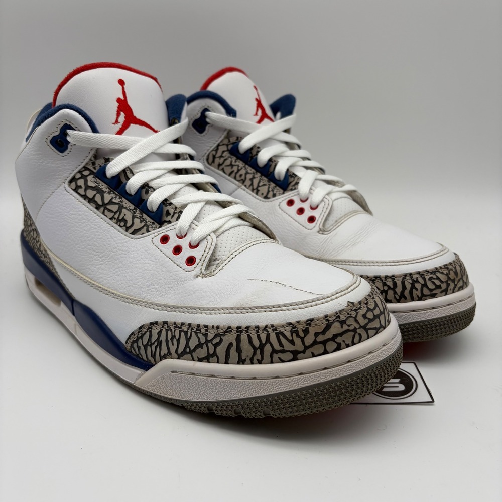 Air Jordan 3 Retro True Blue 2016 White Blue Red 854262-106 Mens 11.5 - Picture 4 of 8